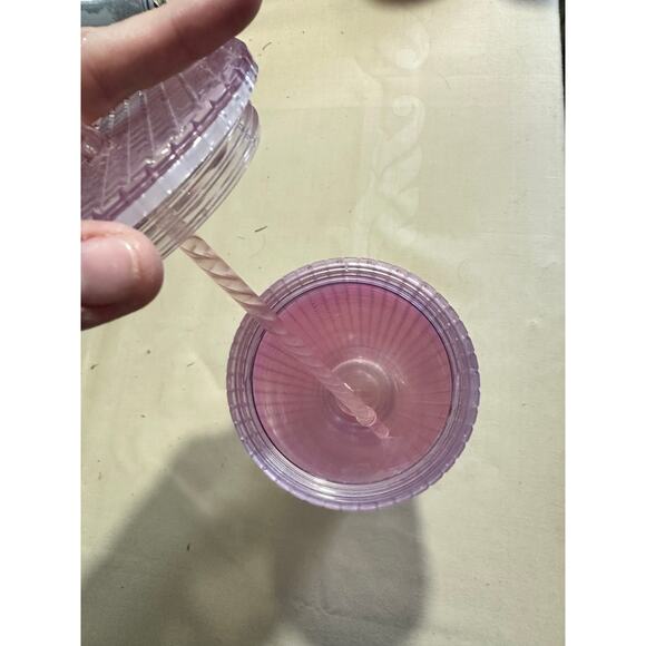 Plastic Cold Cup Pink Grid Dichroic 24 oz Acrylic Tumbler 2020 - Picture 5 of 5